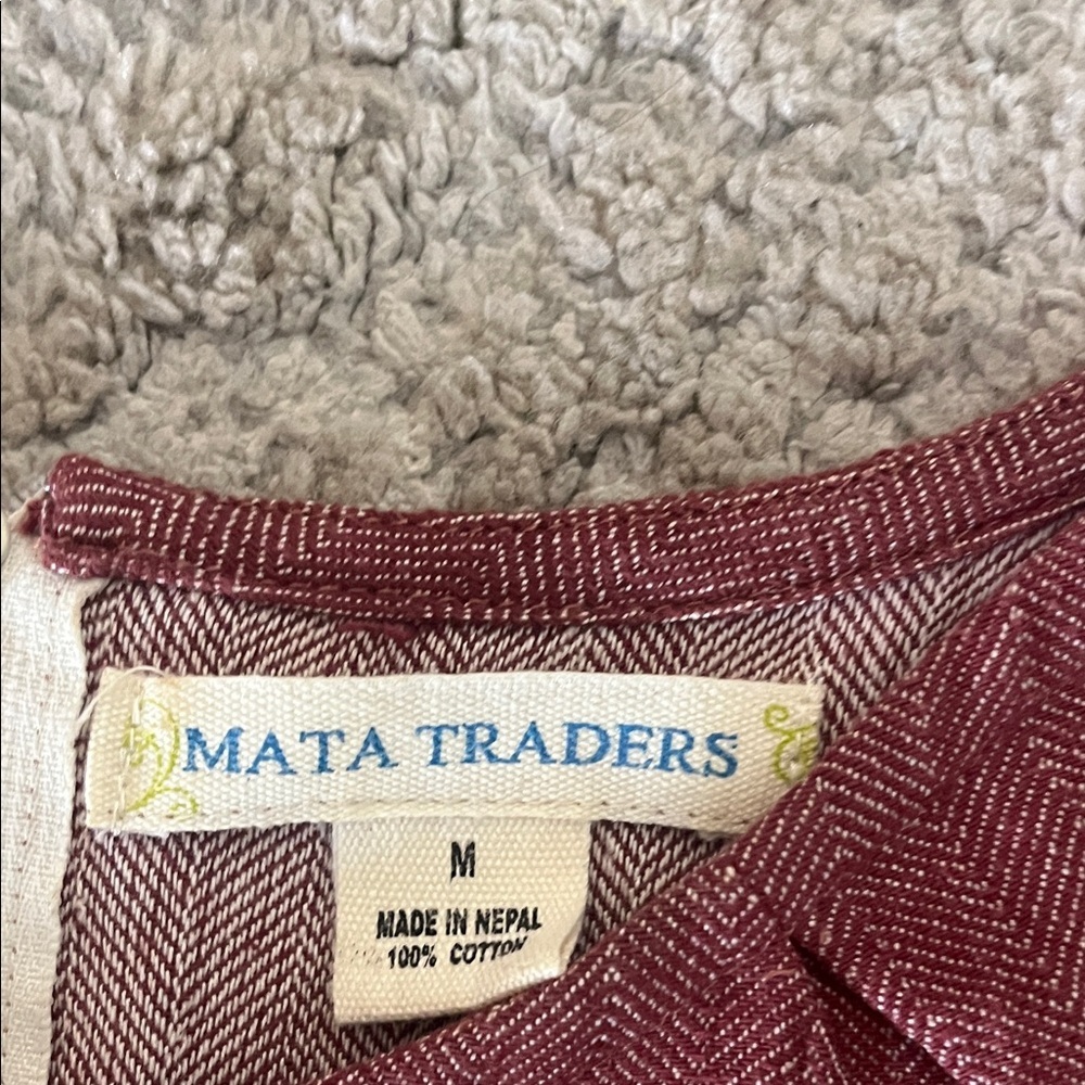 Mata Traders Elegant Burgundy High Neck Peplum Sleeveless Dress Medium - Picture 2 of 5